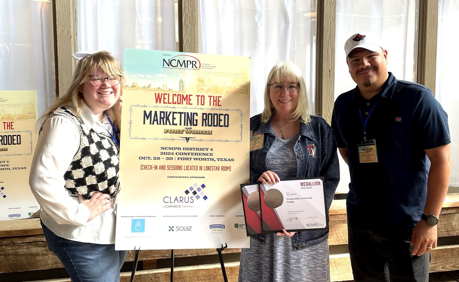 Members of the TVCC Marketing Department pose with their awards                                                                             